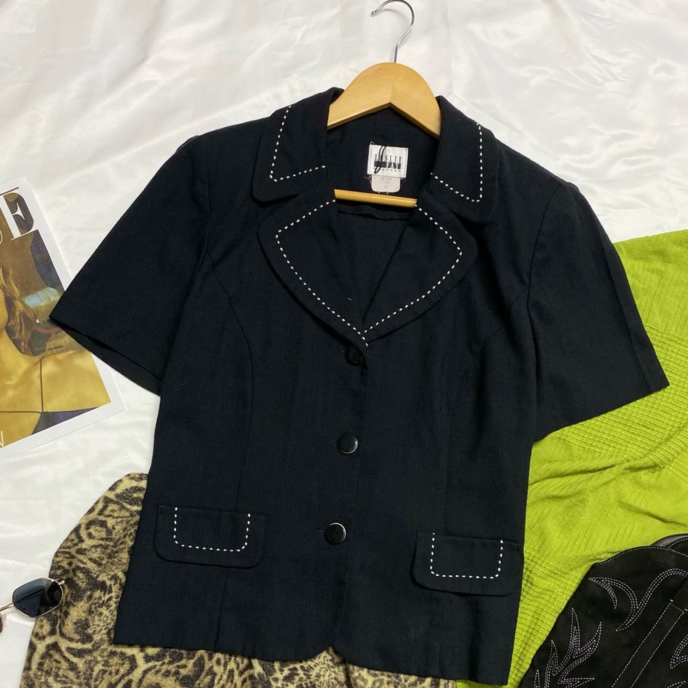 Leslie Fay Black Blazer Tailored Suit Jacket
